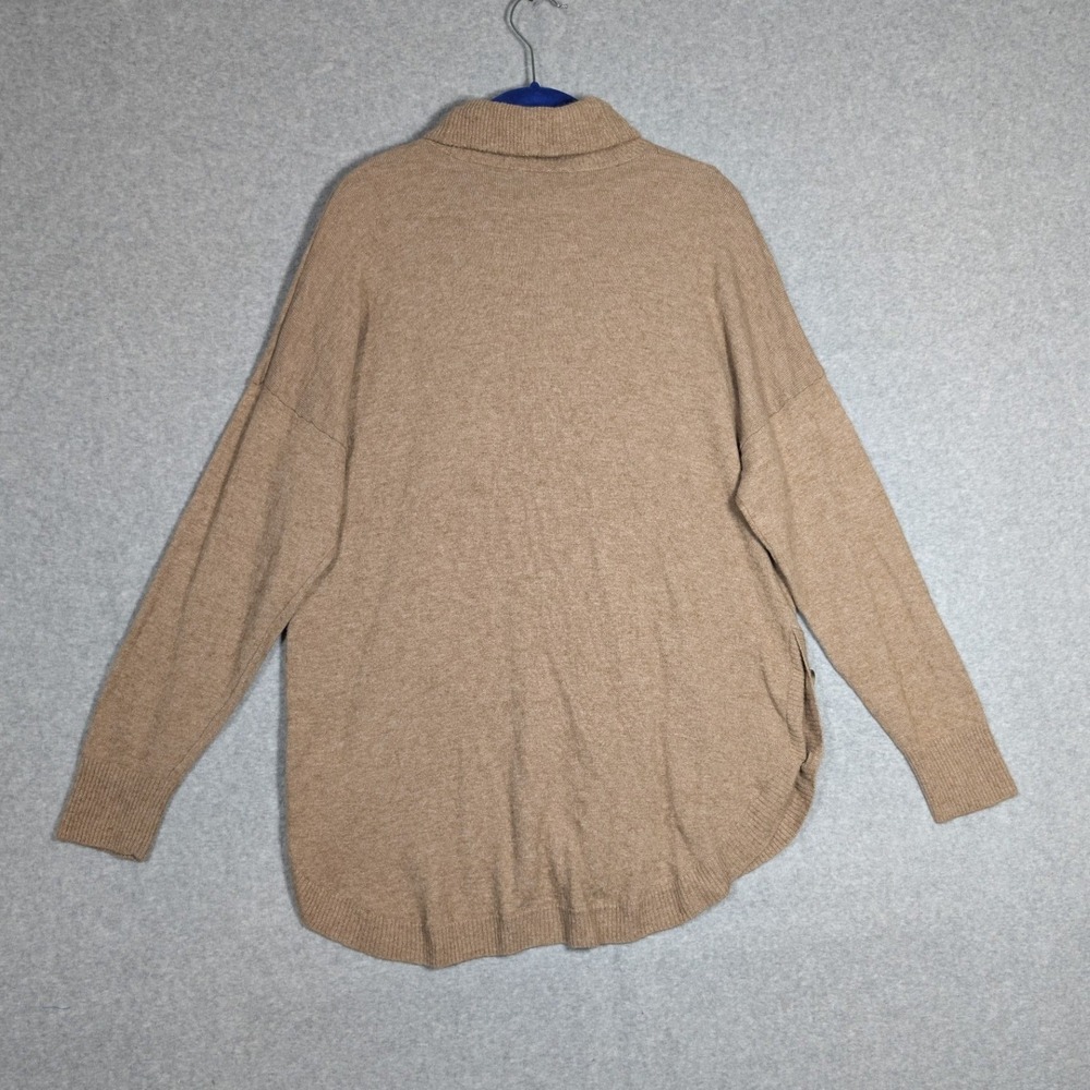 Madewell Turtleneck Sweater Womens XL Tan‎ Side Button Minimalist Cozy Earthy - Picture 3 of 8